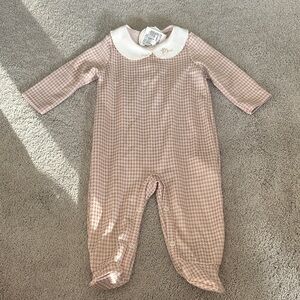 Charming Pink Houndstooth Footie by [Brand]